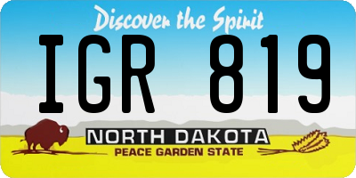ND license plate IGR819
