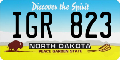 ND license plate IGR823