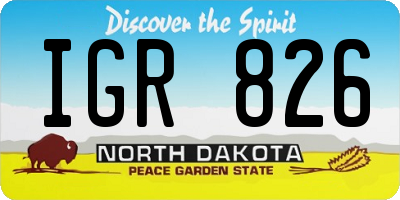 ND license plate IGR826