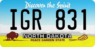 ND license plate IGR831