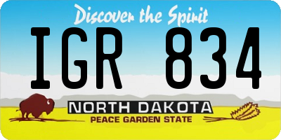 ND license plate IGR834