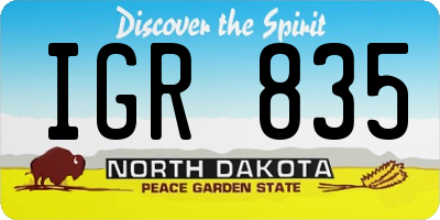ND license plate IGR835