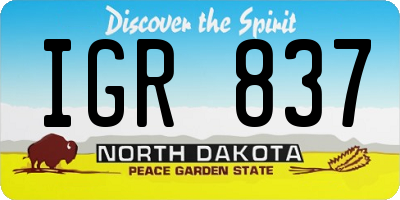 ND license plate IGR837