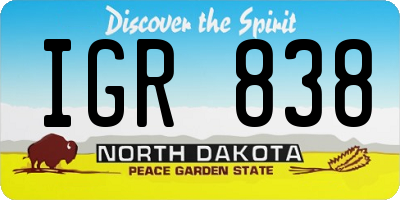 ND license plate IGR838