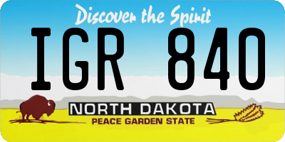 ND license plate IGR840