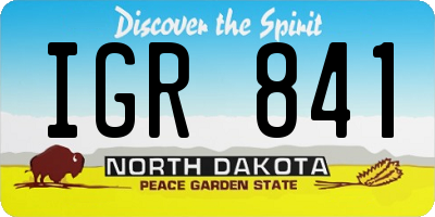 ND license plate IGR841