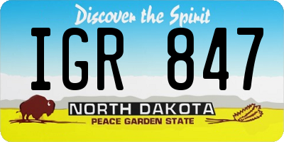 ND license plate IGR847