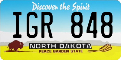 ND license plate IGR848