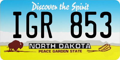ND license plate IGR853