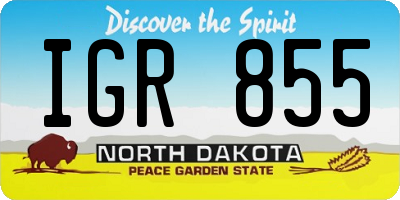 ND license plate IGR855