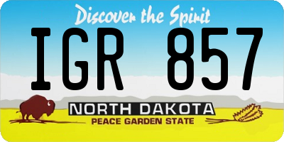 ND license plate IGR857