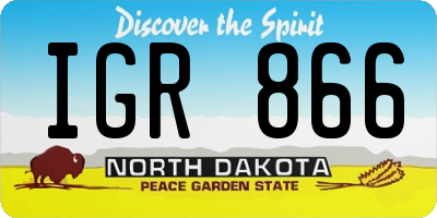 ND license plate IGR866