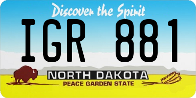 ND license plate IGR881