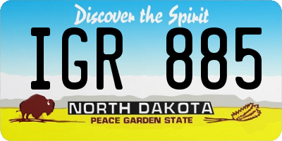 ND license plate IGR885
