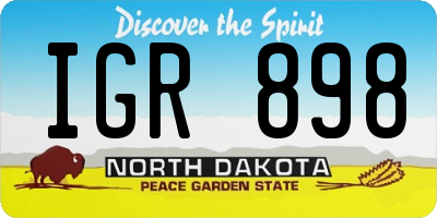 ND license plate IGR898