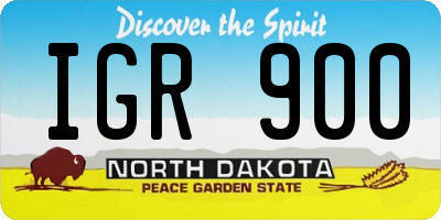 ND license plate IGR900