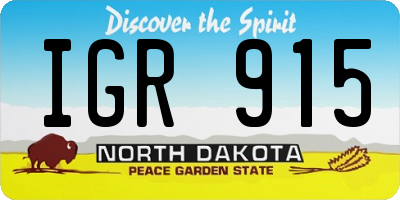 ND license plate IGR915