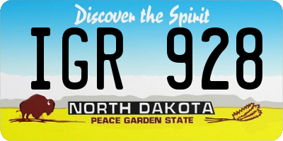 ND license plate IGR928