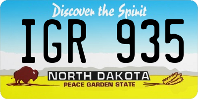 ND license plate IGR935