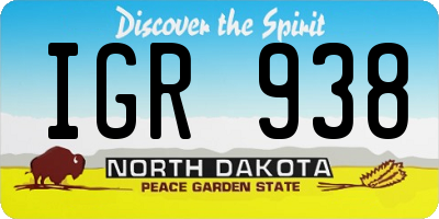 ND license plate IGR938