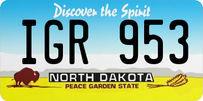 ND license plate IGR953