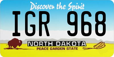 ND license plate IGR968
