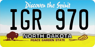 ND license plate IGR970