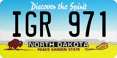 ND license plate IGR971