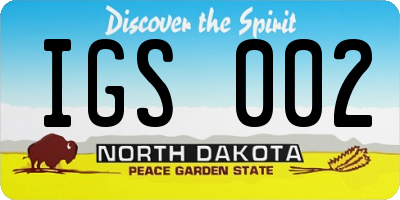 ND license plate IGS002