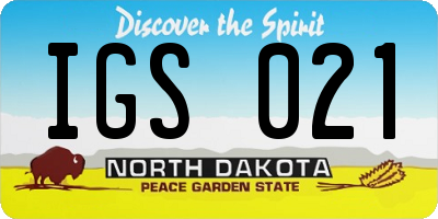 ND license plate IGS021