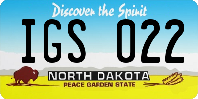 ND license plate IGS022