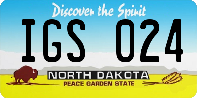 ND license plate IGS024