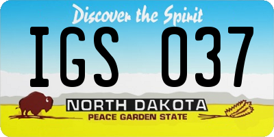 ND license plate IGS037