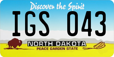 ND license plate IGS043