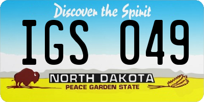 ND license plate IGS049