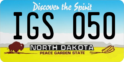 ND license plate IGS050