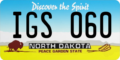 ND license plate IGS060