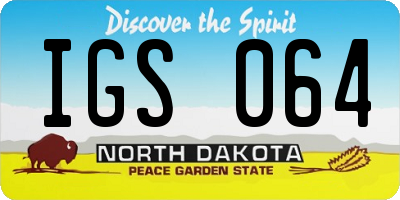 ND license plate IGS064