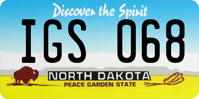 ND license plate IGS068