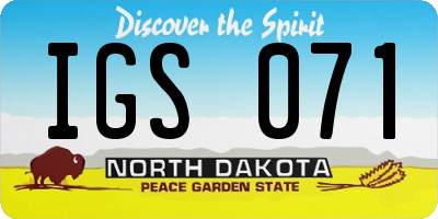 ND license plate IGS071