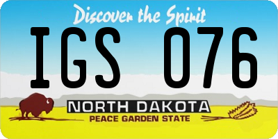 ND license plate IGS076