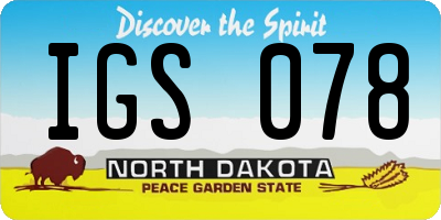 ND license plate IGS078