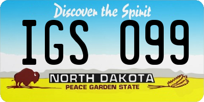 ND license plate IGS099