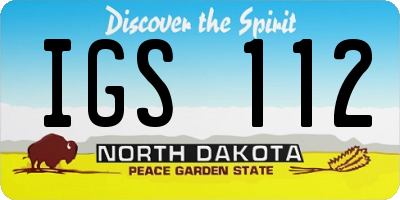 ND license plate IGS112