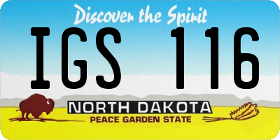 ND license plate IGS116