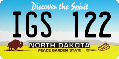 ND license plate IGS122