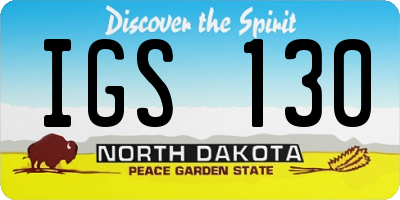 ND license plate IGS130