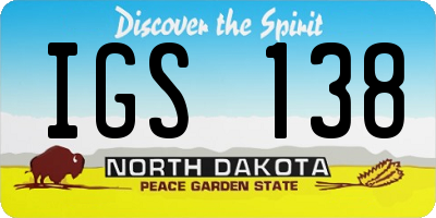 ND license plate IGS138