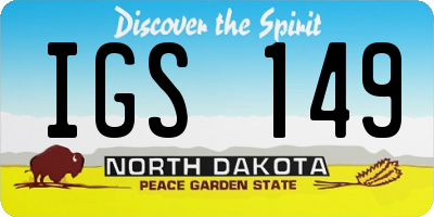 ND license plate IGS149