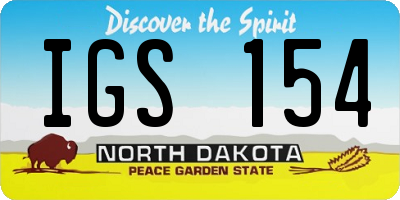 ND license plate IGS154